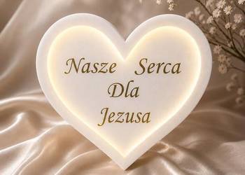 Serce z podświetleniem dekoracja Pierwsza Komunia