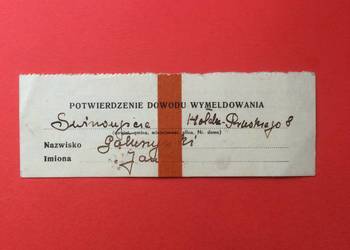 ( 1764 ) Potwierdzenie Dowodu Wymeldowania, Gałuszyński ( 1764 ) Potwierdzenie Dowodu Wymeldowania, Gałuszyński