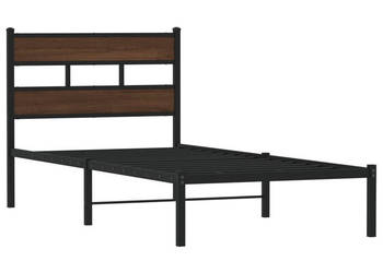 Łóżko z wezgłowiem bez materaca brązowy dąb 75x190 cm WM-4017141