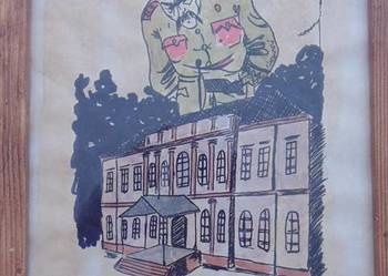 " Marszałek Józef Piłsudski patrzący na dom z góry "