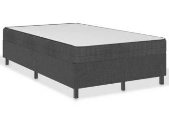 Łóżko z materacem sprężynowym ciemnoszare tkanina 120x200 cm WM-3054723