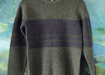 sweter militarny oliwkowy khaki  kardigan bluza ciepły wełniany