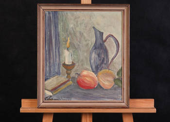 -ARTexpert- Malownicza Martwa Natura – Obraz Olejny w Drewnianej Ramie