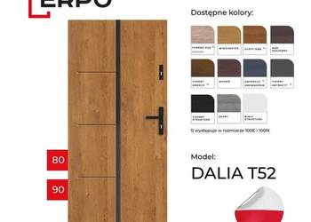 Drzwi wejściowe 80 i 90 lewe lub prawe różne kolory 72mm