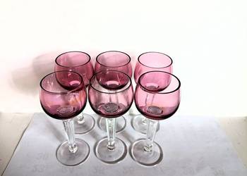 Kieliszki kryształowe remery Hortensja PRL 6 sztuk