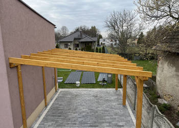 wiata garażowa /zadaszenie tarasu /altana /konstrukcje drewniane /ogród /ta