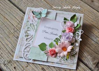 Kartka na zakończenie roku dla nauczyciela ręcznie robiona Kartka na zakończenie roku dla nauczyciela ręcznie robiona