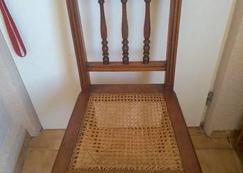 Krzesło drewniane, ozdobne, słomiane