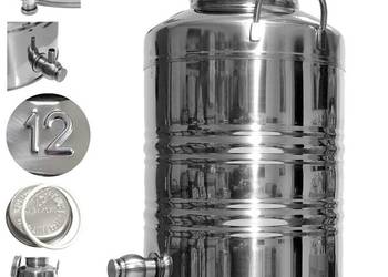 Beczka ze stali nierdzewnej inox beczułka bańka antałek 12L kranik 1/2 cala