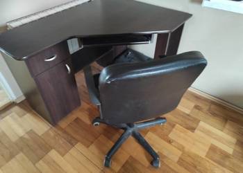 Biurko narożne + Fotel skórzany