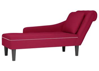 vidaXL Szezlong z poduszką, czerwone wino, aksamitny(SKU:4009776）