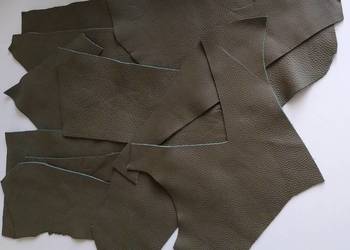 Skóra (355 g) Licowa Włoska średnie i małe kawałki Zielony Khaki Skóra (355 g) Licowa Włoska średnie i małe kawałki Zielony Khaki