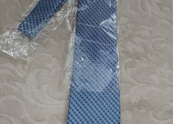SuitConnection/ Niebiesko - granatowy krawat jedwabny z Londynu, NOWY