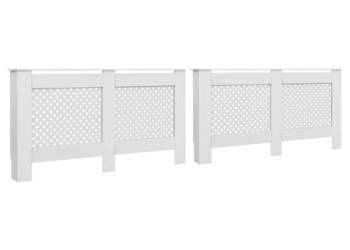 Osłony na kaloryfer 2 szt. białe 152x19x815 cm MDF WM-3051378