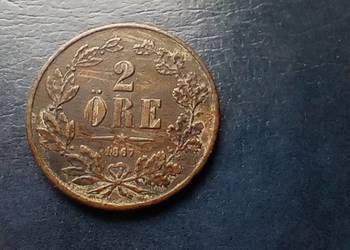 Stare monety 2 ore  1867 Szwecja