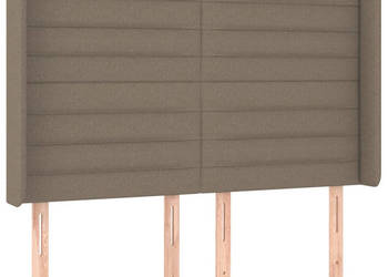 Zagłówek do łóżka z LED taupe 147x16x118/128 cm tkanina WM-3124190