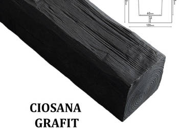 Belka Rustykalna Ciosana 12x12 cm GRAFIT