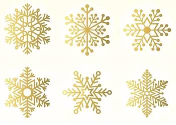 Dekoracyjne naklejki świąteczne złote śnieżynki okrągłe 50 szt. transparen…