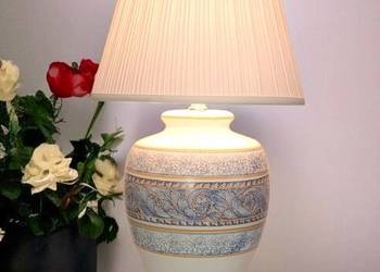 sygnowana wysoka i duża lampa stołowa włoska