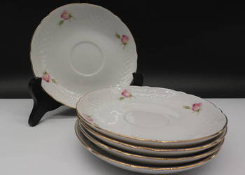 Spodki Schumann Arzberg Bavaria Dzikie Róże Reliefy Vintage Lata 60. 5szt.