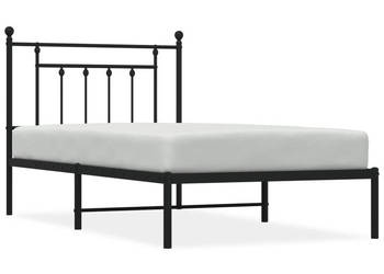 Łóżko Metalowe Czarne Rama Łóżka Ze Stelażem 100x190 cm WM-353531
