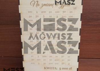 Skarbonka wykreślanka na dowolny cel i wybraną kwotę #MiszMówiszMasz