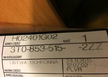 Chromowana listwa ochronna drzwi OE SKODA 3T0853515