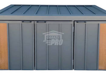 Zabudowa koszy na śmieci wiata obudowa 177x65x110 cm 3x120L GP711