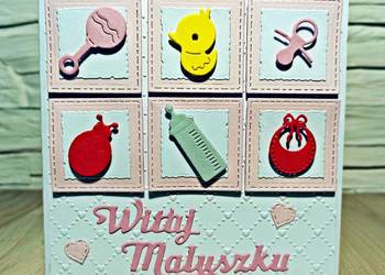 Kartka z okazji narodzin córeczki ręcznie robiona