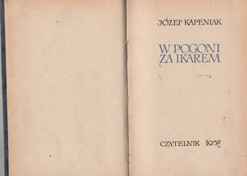 (01410) W POGONI ZA IKAREM – JÓZEF KAPENIAK