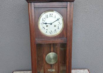 Stary zegar ścienny przedwojenny pełna płyta sprawny film E217 Stary zegar ścienny przedwojenny pełna płyta sprawny film E217