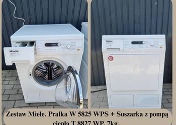 Zestaw Miele. Pralka W 5825 WPS + Suszarka z pompą ciepła T 8827 WP, 7kg