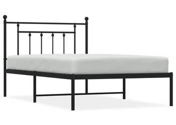 Łóżko Metalowe Czarne Rama Łóżka Ze Stelażem 107x203 cm WM-353533