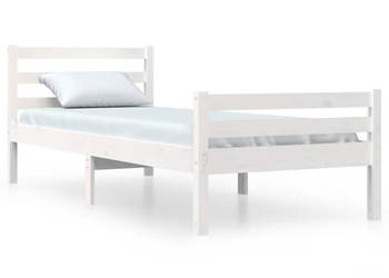 Rama łóżka biała lite drewno 100 x 200 cm WM-814810