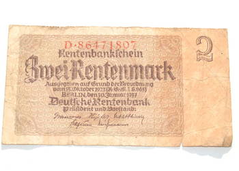 Stary banknot 2 marki 1937 III Rzesza Niemcy
