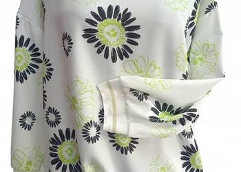 Bluzka wzory NOVUM rozm 44 biust 112 cm limonkowe kwiaty