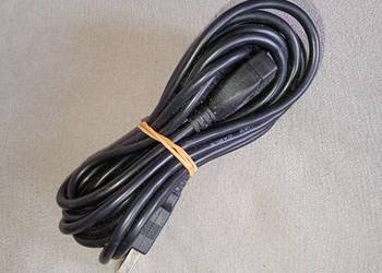 kabel przewód przedłużacz USB A długość 3m czarny nowy