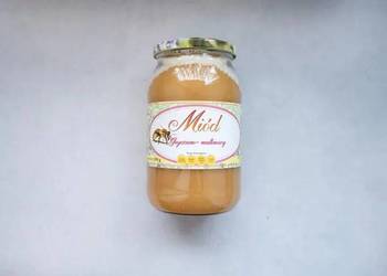 Naturalny miód malinowo-gryczany - słoik 1200g