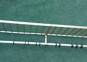Wieszak ścienny PRL Vintage metalowy srebrny 90cm