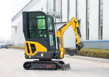 Minikoparka 1,6t Sylcar Kabina Skrętne ramie Yosticki 3 łyżki szybkozłącze