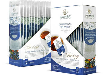 Palmira Champagne Splashes - luksusowa herbata liściasta w saszetkach Palmira Champagne Splashes - luksusowa herbata liściasta w saszetkach