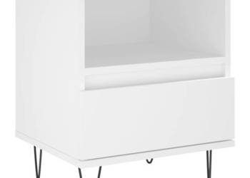 Szafka nocna biała 40x35x50 cm materiał drewnopochodny WM-830620