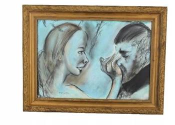 Tadeusz Kantor - Abstrakcja Zakochani - Bolesne Pożegnanie - Obraz Pastel