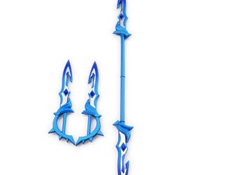 Zestaw niebieskich włóczni | Metal | 22 cm | Brelok | Genshin Impact