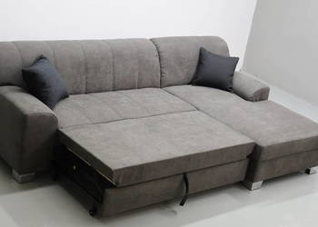 TKX Nowy narożnik z funkcją spania, rogówka KANAPA sofa tkanina popielaty