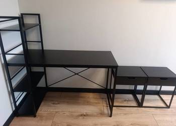 Biurko + szafki nocne czarne metalowe