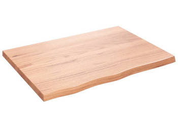 Blat do stołu jasnobrązowy 80x60x(2-4)cm lite drewno dębowe WM-3156360