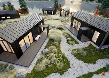 Dom modułowy całoroczny – Nowoczesna stodoła MINI