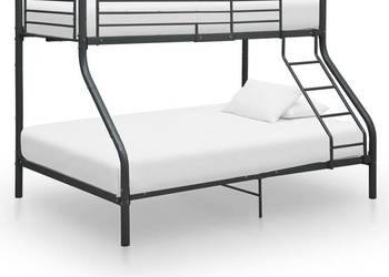 vidaXL Rama łóżka piętrowego, czarna, metalowa(SKU:287905)