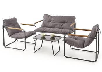 ZESTAW OGRODOWY HUDSON - SOFA + 2 FOTELE + ŁAWA